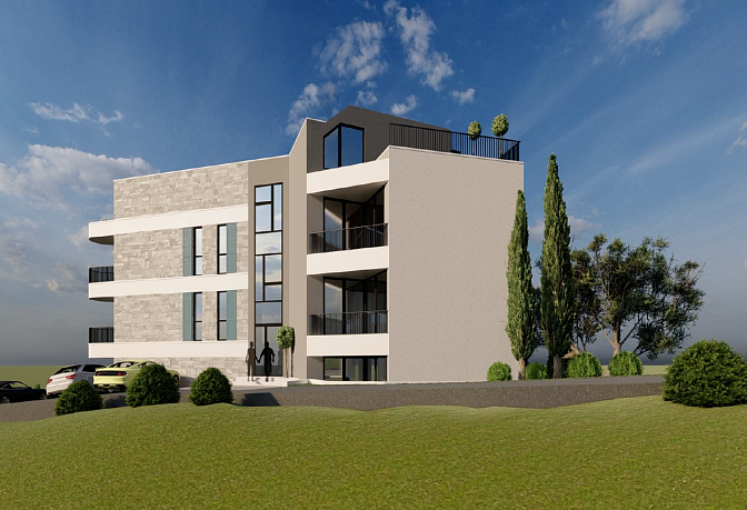 Apartments in a new modern building in Baosici 50m away from the sea